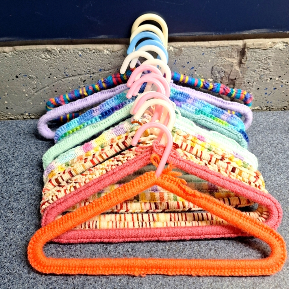 Handmade, Knitted Children's Hangers(2 Adult) Bundle of 14